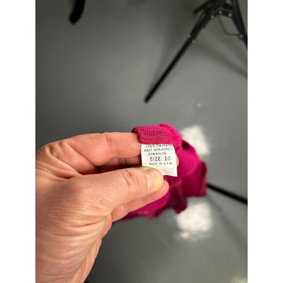 Philippe Marques Petites Long Sleeve Fuchsia Vintage Blouse Size 10 - Picture 6 of 7